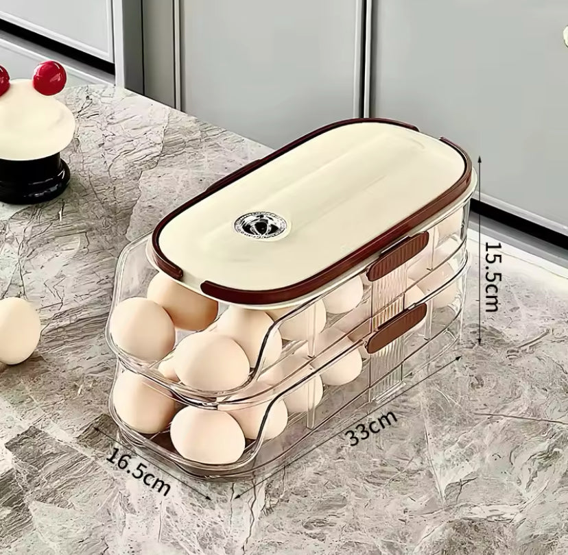 Transparent Automatic Rolling Egg Container, Refrigerator Egg Storage Box, Refrigerator Egg Shelf Transparent Automatic Rolling Egg Container, Refrigerator Egg Storage Box, Refrigerator Egg Shelf